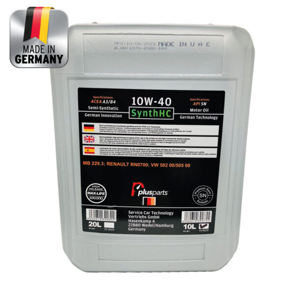 Aceite SemiSintetico Plusparts 10W-40 10 Litros